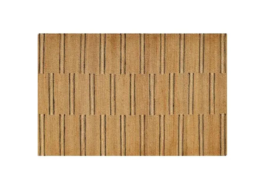 Crescent Broken Stripe Rug - Black - Erin Gates - Beige - Beige