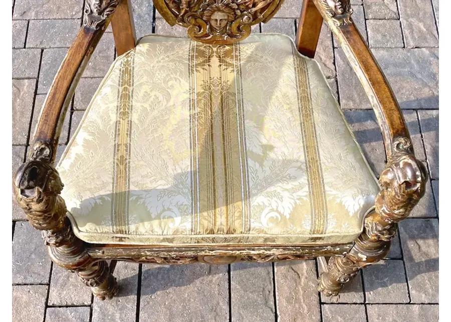 Carved Ancient Roman History Armchair - Vermilion Designs - brown