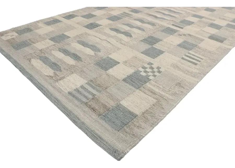 Swedish Style Kilim Rug - 5'1"x8'3" - Esmaili Rugs & Antiques - Gray - Gray