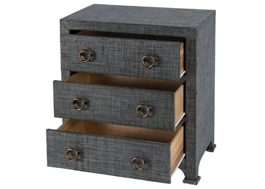 Kos 3-Drawer Raffia Nightstand