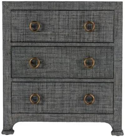 Kos 3-Drawer Raffia Nightstand