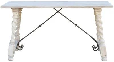 Indo-Portuguese Bleached Writing Table - de-cor - White