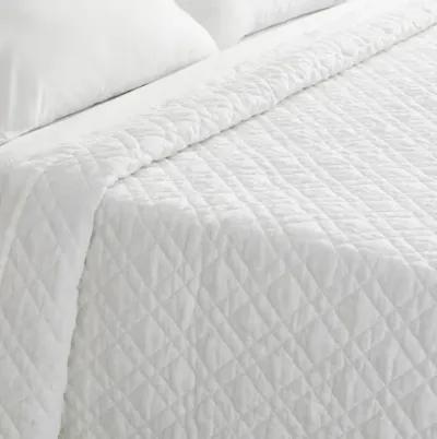 Washed Linen Quilt - White - Pine Cone Hill