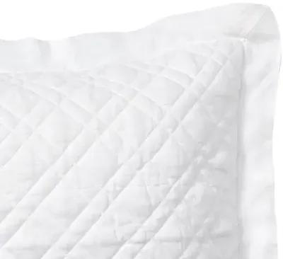 Washed Linen Quilted Sham - White - Pine Cone Hill