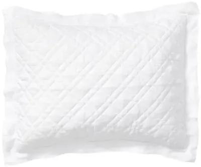 Washed Linen Quilted Sham - White - Pine Cone Hill