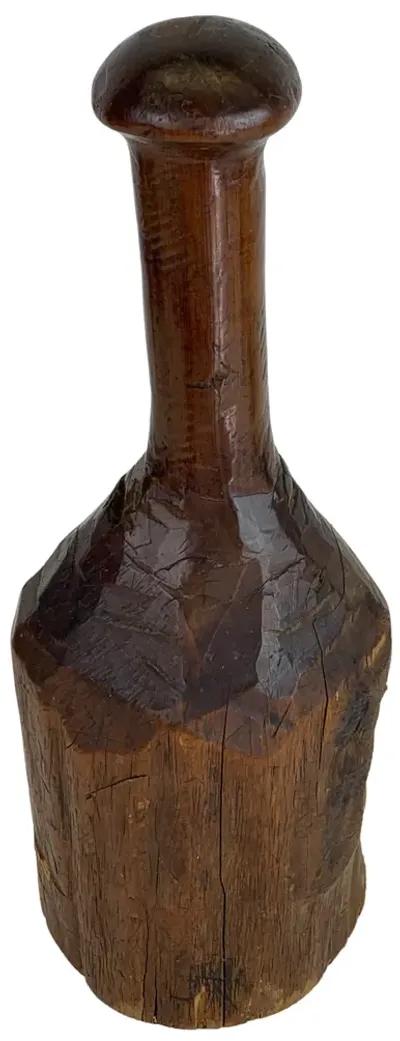 Hand-Carved Wood Masher Doorstop - Eat Drink Home - Brown