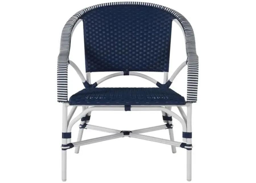 Savoy Outdoor Lounge Chair - Navy/White - Summer Classics - Blue