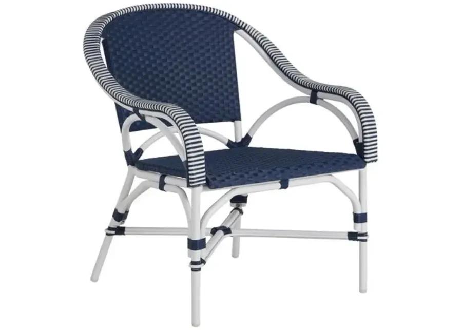 Savoy Outdoor Lounge Chair - Navy/White - Summer Classics - Blue