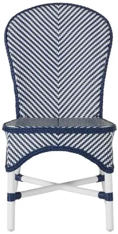 Savoy Outdoor Side Chair - Navy/White - Summer Classics - Blue