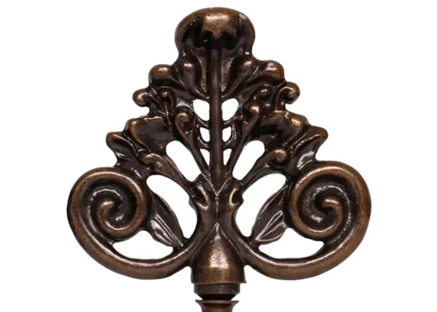 Antiqued Brass Lamp Finials - a Pair By Interesting Things - Brown - Fits a standard size lamp harp