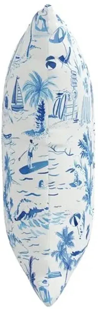 The Beach Toile Outdoor Pillow