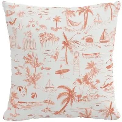 The Beach Toile Outdoor Pillow