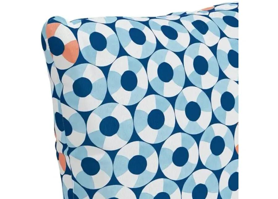 The Pool Floats Outdoor Pillow - Blue