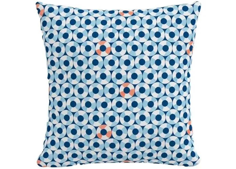 The Pool Floats Outdoor Pillow - Blue