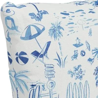 The Beach Toile Linen Pillow