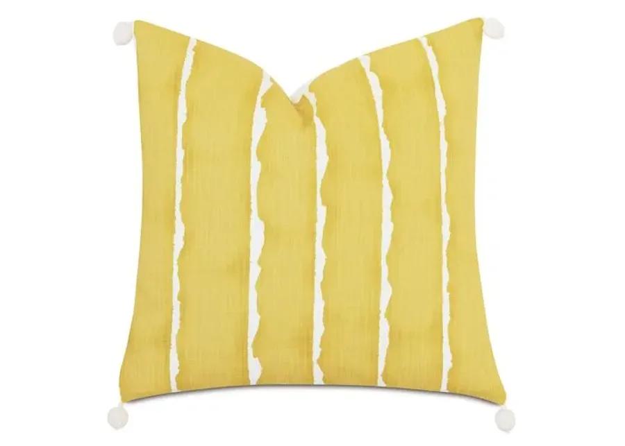 Meyer 20x20 Ball Trim Pillow - Yellow Linen