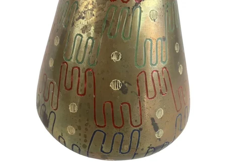 Indian Solid Brass Modernist Vase - Eat Drink Home - Gold