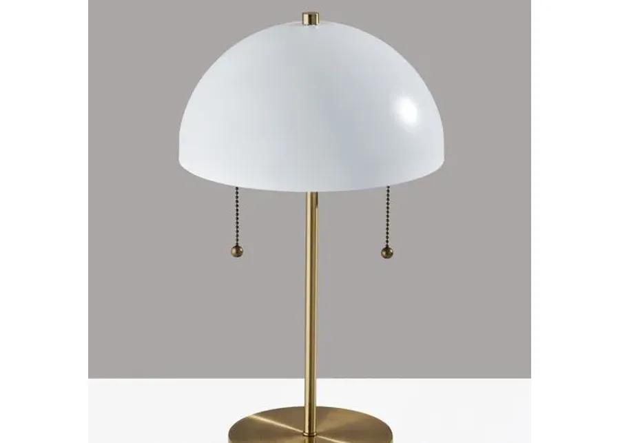 Finn Table Lamp - Antique Brass/White