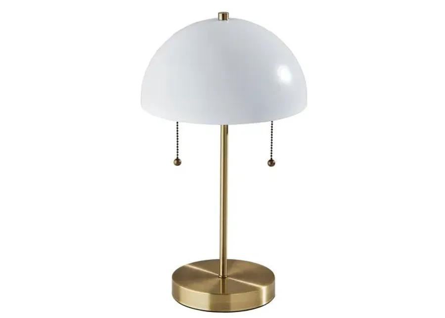 Finn Table Lamp - Antique Brass/White