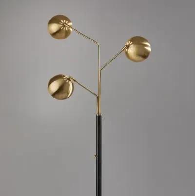 Eliza Floor Lamp - Black/Antique Brass