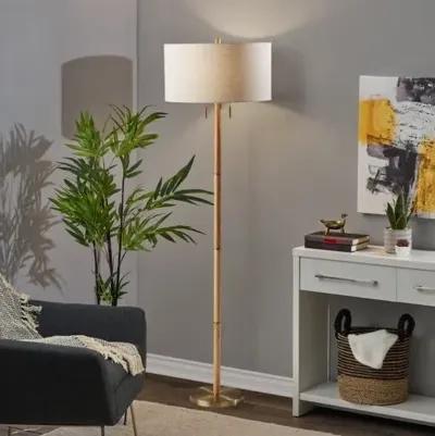 Clara Floor Lamp - Natural/ Brass