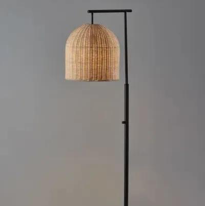 Dominica Rattan Floor Lamp - Dark Bronze/Natural