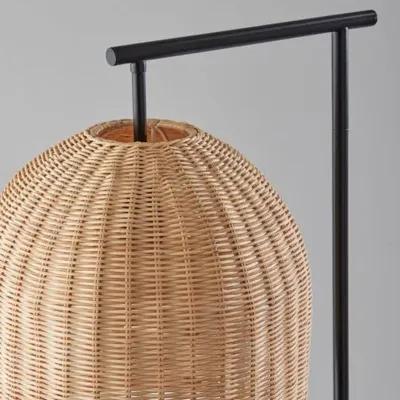 Dominica Rattan Floor Lamp - Dark Bronze/Natural