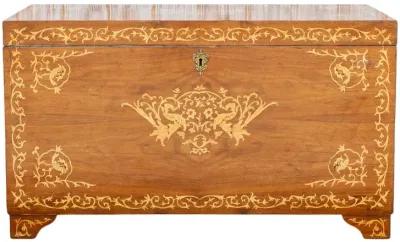 Large Walnut Marquetry Inlay Chest - de-cor - Brown