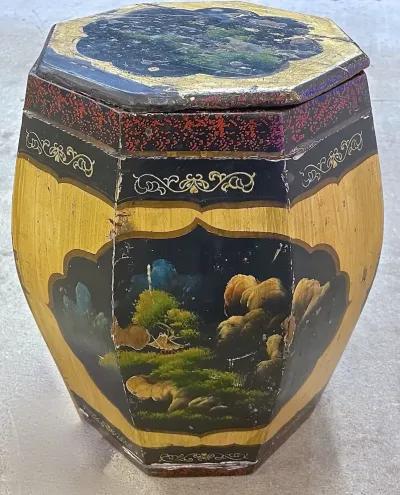 Chinese Hand-Painted Tea Canister - Vermilion Designs - Yellow