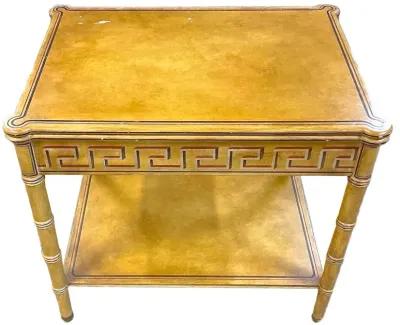 Painted Greek Key Side Table - Vermilion Designs - Yellow