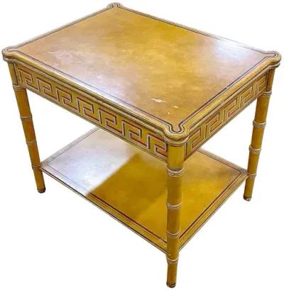 Painted Greek Key Side Table - Vermilion Designs - Yellow