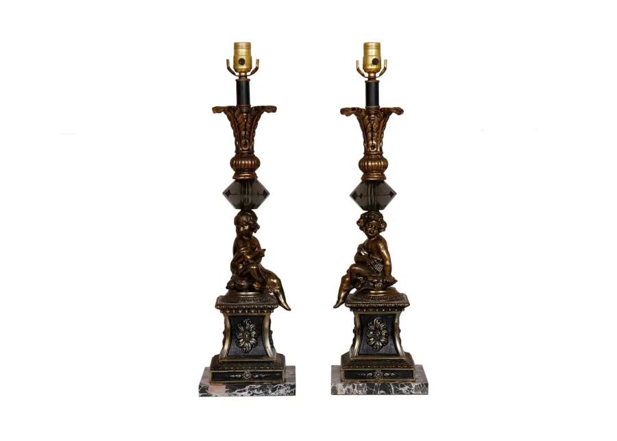 Figural French Empire Table Lamps - Set of 2 - Interesting Things