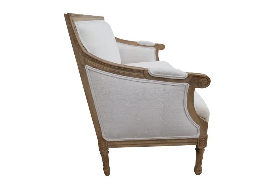 Settee in Vintage French Linen - White