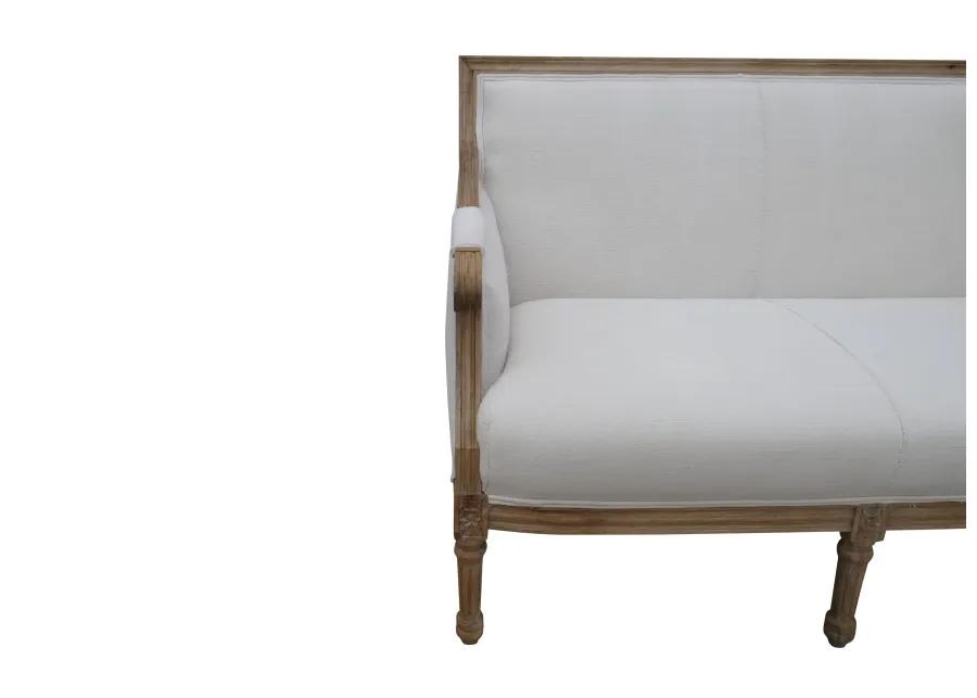 Settee in Vintage French Linen - White