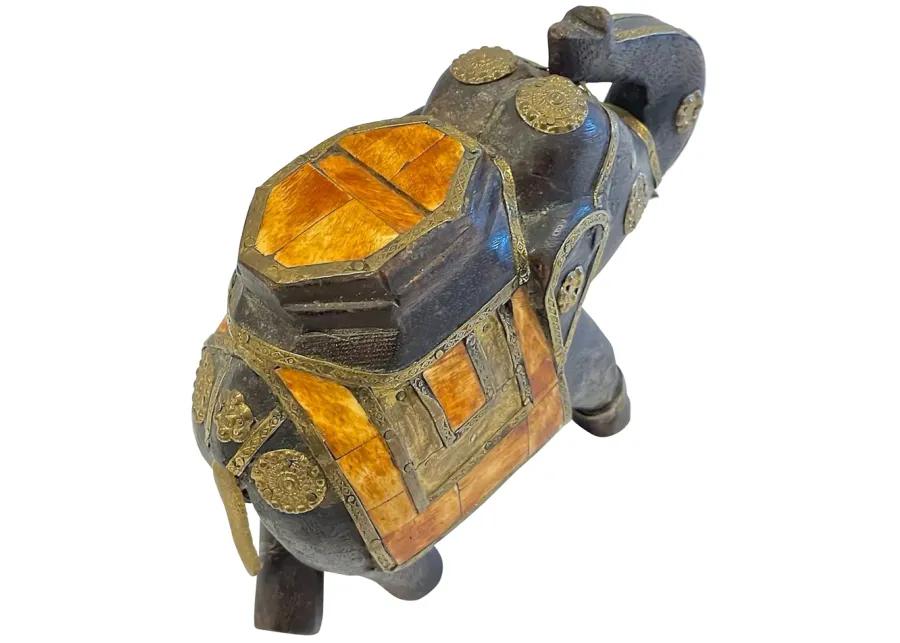 India Elephant Sculpture Figurine - Vermilion Designs - Brown