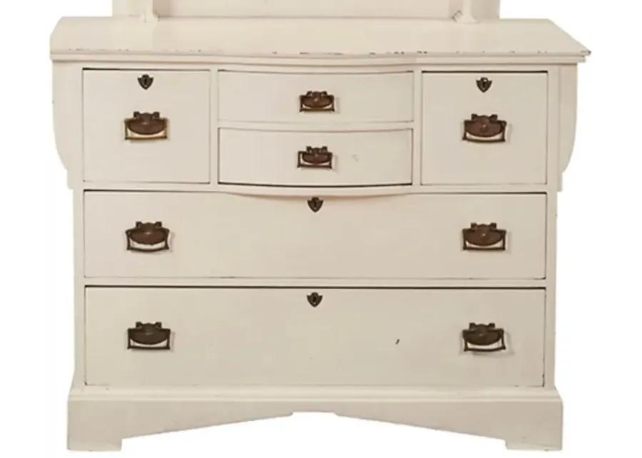 European Arts & Craft Dresser w/Mirror - Vermilion Designs - White