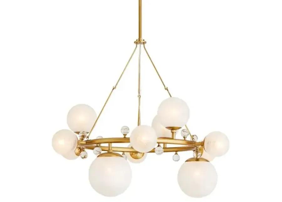 Troon Round Chandelier - Antique Brass - Arteriors - Gold