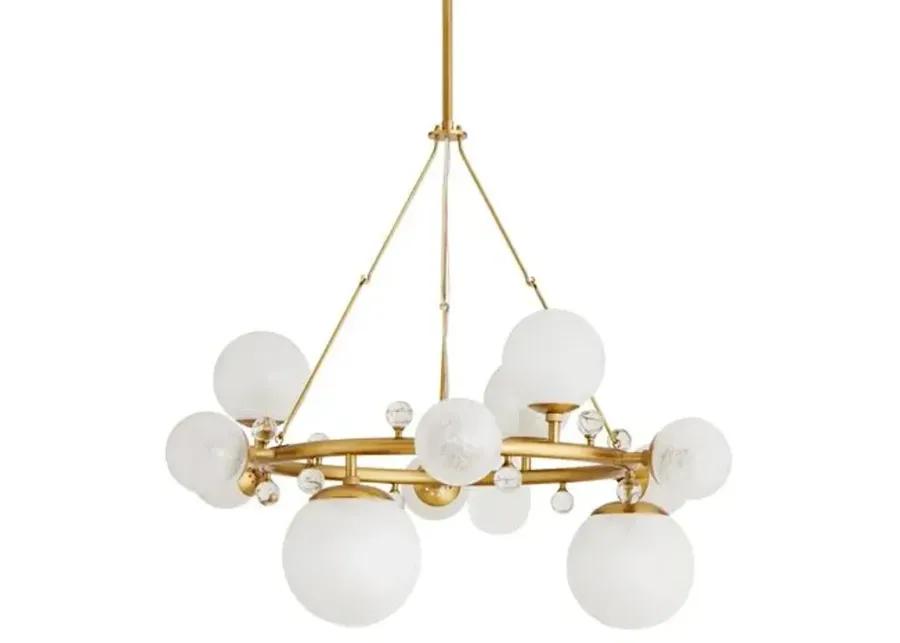 Troon Round Chandelier - Antique Brass - Arteriors - Gold