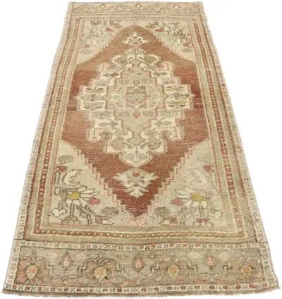 Vintage Turkish Oushak Rug - 2'7 x 5'8 - Esmaili Rugs & Antiques - Brown - Brown