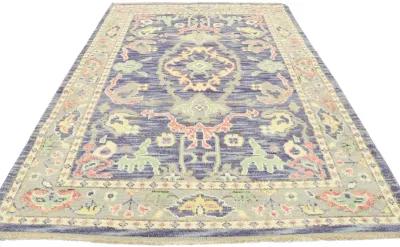 Purple Oushak Rug - 4'02 x 6'03 - Esmaili Rugs & Antiques - purple