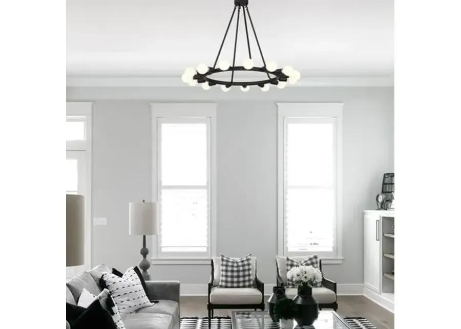 Dakota 15-Light Chandelier - Black - Crystorama