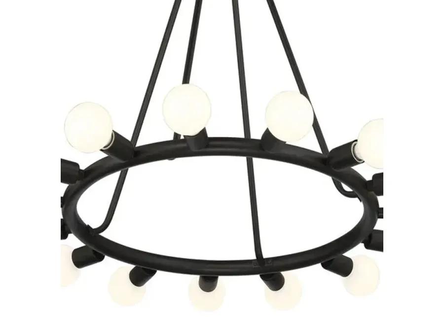 Dakota 15-Light Chandelier - Black - Crystorama