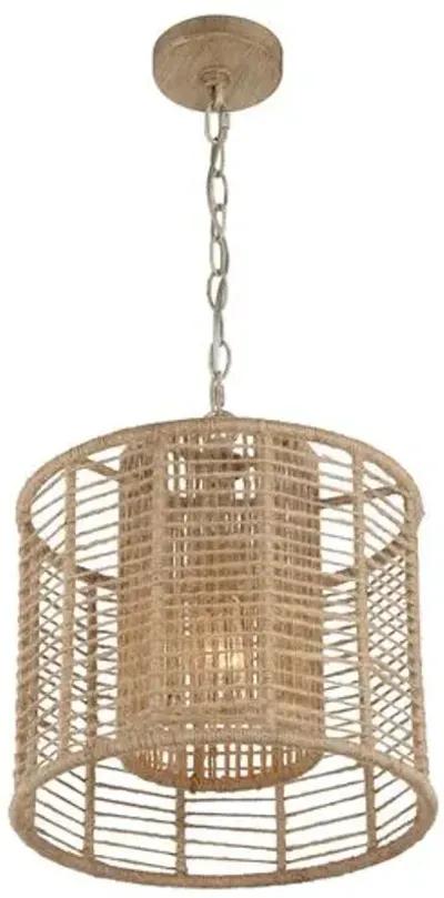 Jayna 1-Light Pendant - Natural Jute - Crystorama - Beige