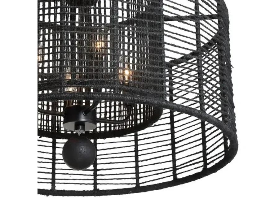 Jayna 4-Light Chandelier - Matte Black Jute - Crystorama