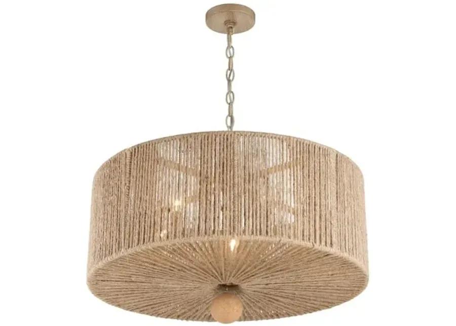 Jessa 5-Light Pendant - Natural Jute - Crystorama - Beige