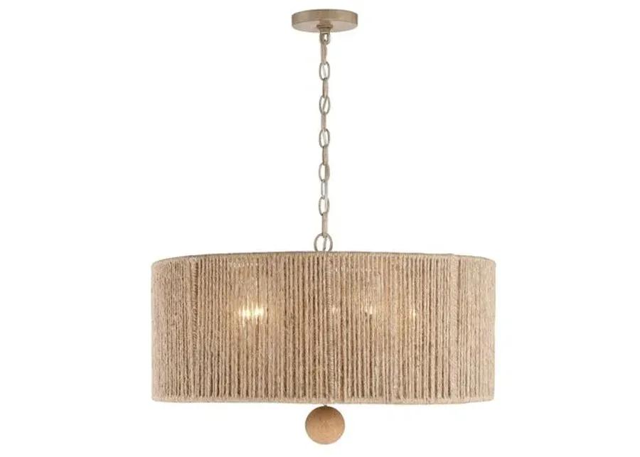 Jessa 5-Light Pendant - Natural Jute - Crystorama - Beige