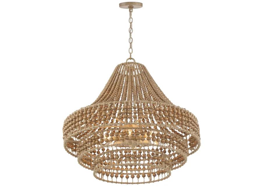 Silas 6-Light Beaded Chandelier - Natural Jute - Crystorama - Brown