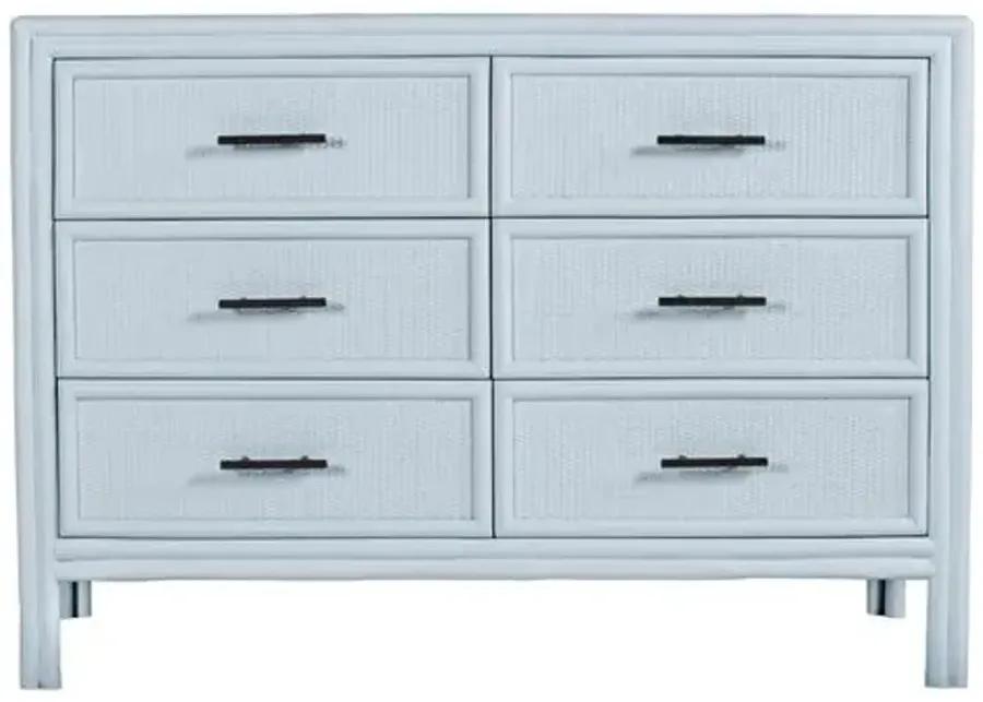 Bermuda Six-Drawer Dresser - Light Blue