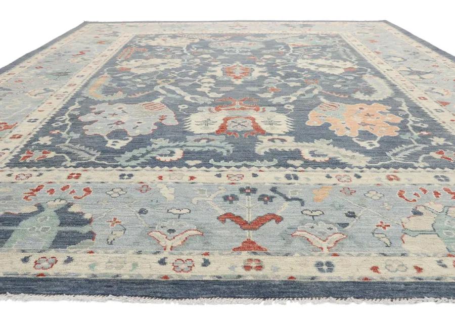 Contemporary Oushak Rug - 11'07 x 14'08 - Esmaili Rugs & Antiques - Gray - Gray