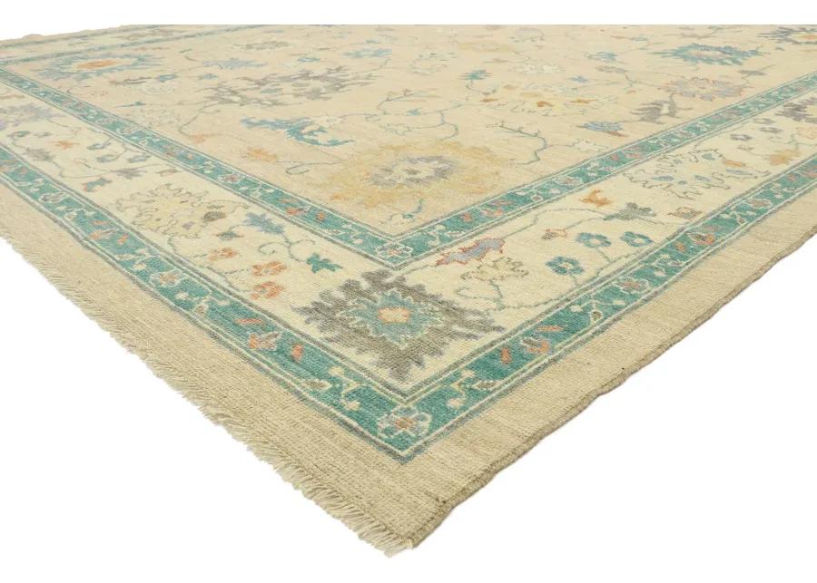 Contemporary Oushak Rug - 10'01 x 12'05 - Esmaili Rugs & Antiques - Beige - Beige